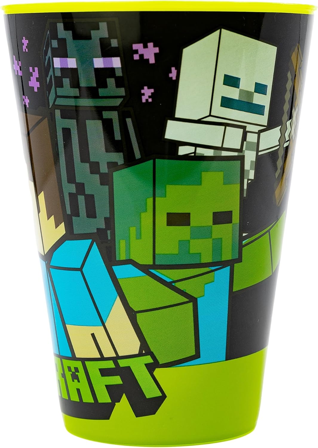 Reusable Children's Cup Made of BPA-Free Plastic, 430 ml, Minecraft, Green
