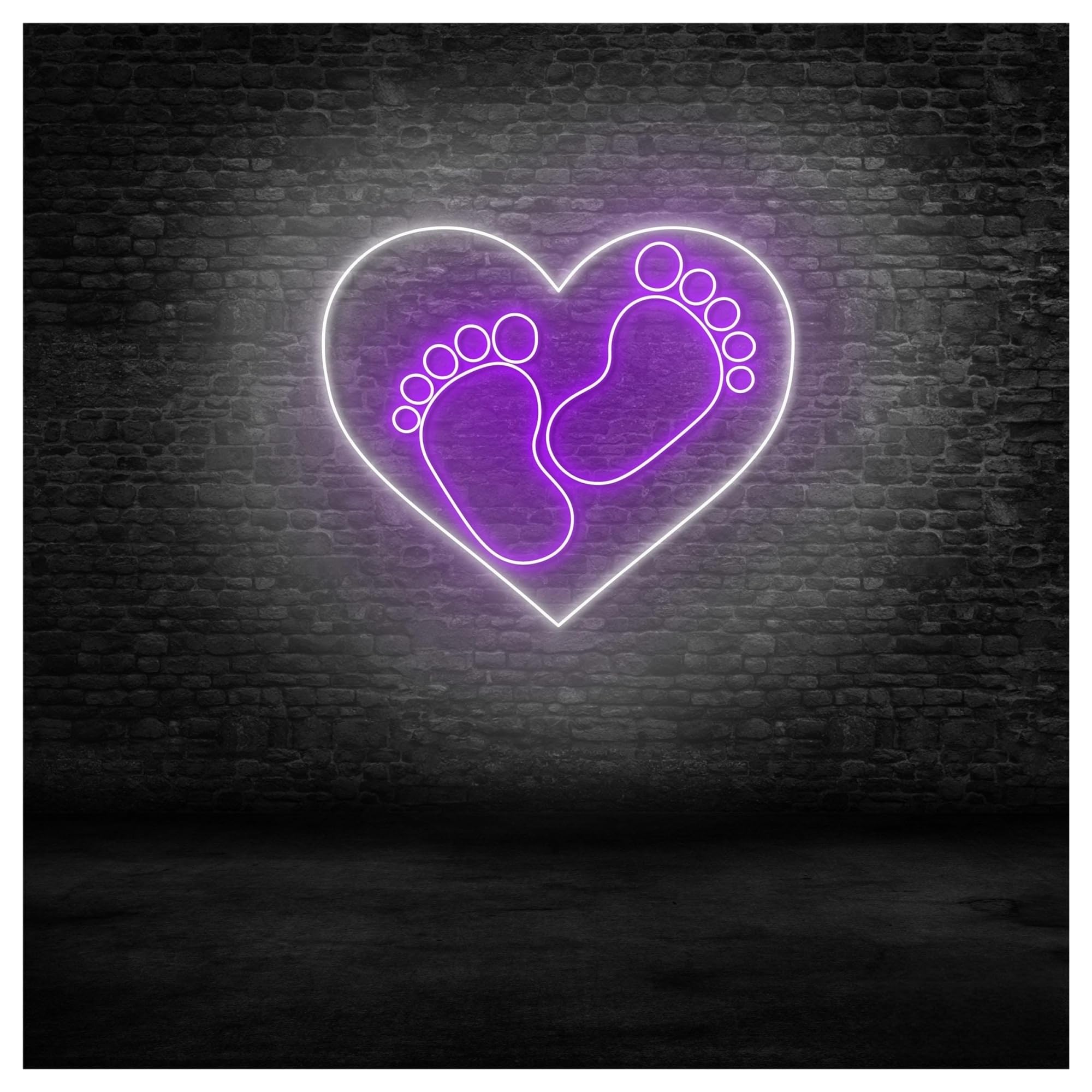 SHOUXI Sign Lamp Baby Feet Neon Sign Kids Room Nursery Wall Decor Bedroom Welcome Party 50cm