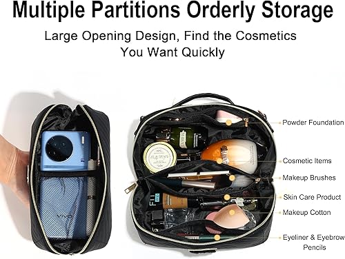 Miniatura 4 de YOOLIFE Regalos para mujeres y niñas  Bolsa de maquillaje con iniciales con monograma, bonita bolsa de maquillaje cosmética para mujeres, regalos de