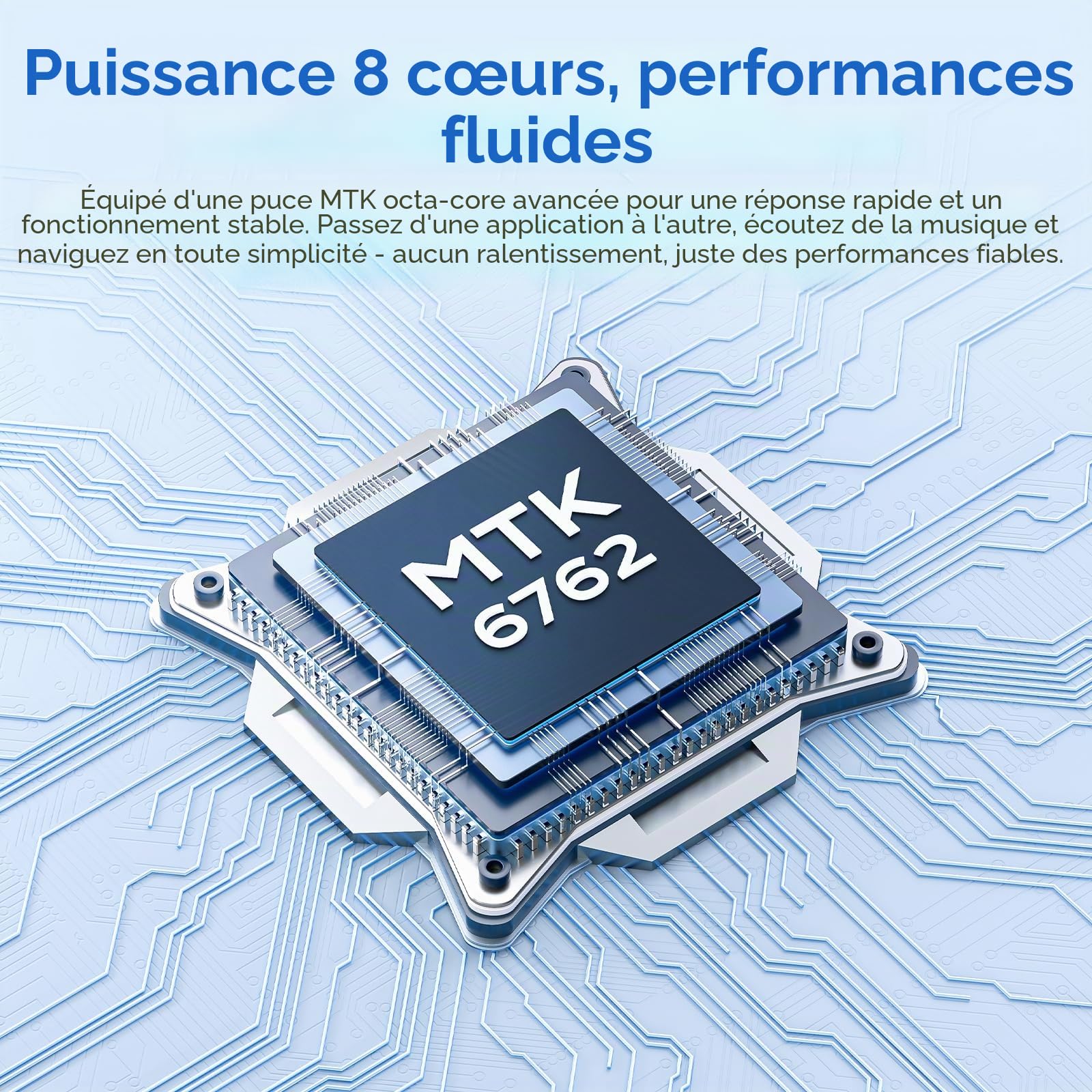 96Go Lecteur MP3 avec Bluetooth et WiFi, Lecteur MP4 avec Écran Tactile de 5 Pouces et Haut-parleurs, Baladeur MP3 avec Spotify, Deezer, Amazon Music, Bleu & Blanc
