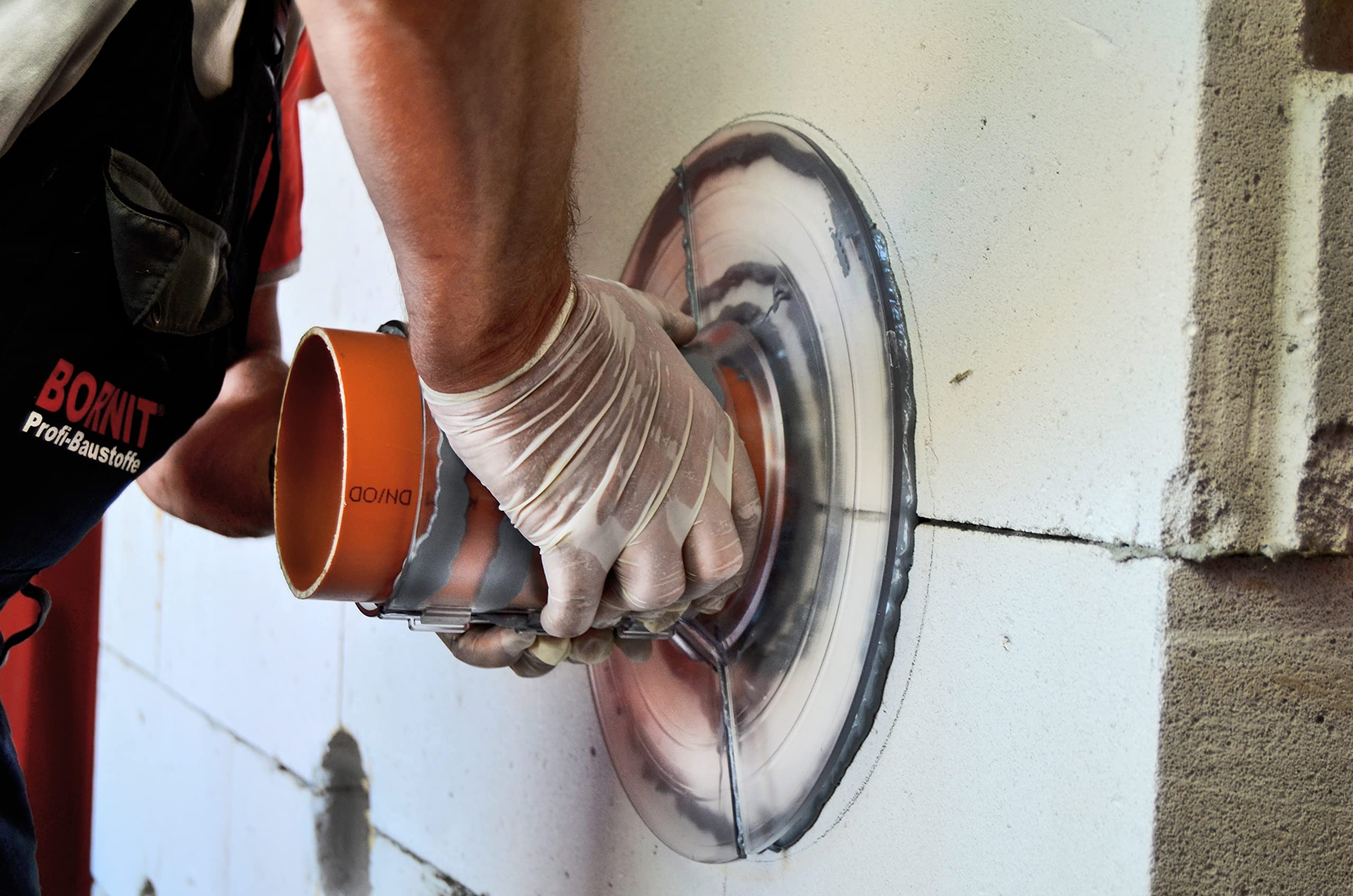 BORNIT EasyPipe Kabeldurchführung Einbau nachträglich möglich [DIN18533] 87-110mm Kabeldurchführung wasserdicht Ringraumdichtung Mauerdurchführung Glasfaserkabel Kabel Hauseinführung Dichtung Garage