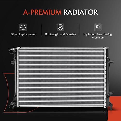 Miniatura 7 de A-Premium Conjunto de radiador de refrigerante del motor sin enfriador de aceite compatible con Volkswagen Jetta 2009-2014, Passat 2006-2009
