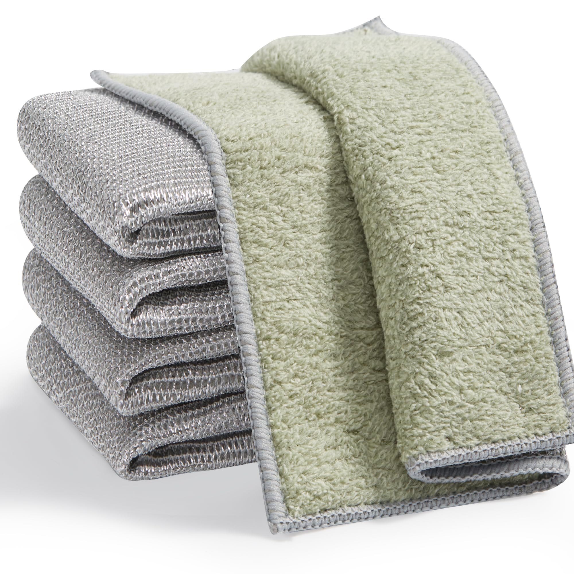 JOYMOOP Non Scratch Wire Dishcloth, 3 Piece Set, Medium, Silver