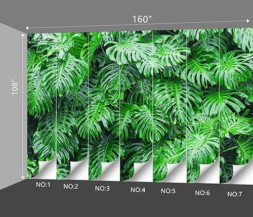 Miniatura 4 de Papel tapiz botánico tropical 3D para dormitorio, planta de hojas verdes, murales de Monstera, decoración estética de habitación, sala de estar,