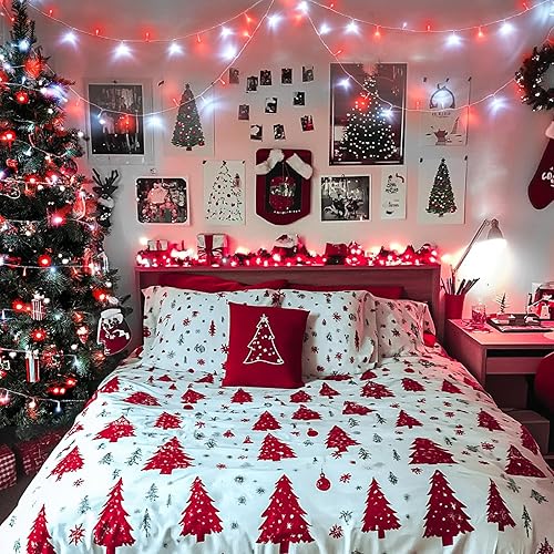 Vista 44 de JMEXSUSS Decoraciones del 4 de julio, luces rojas, blancas y azules, tira de 100 luces LED de 33 pies para interiores, 8 modos patrióticos del 4