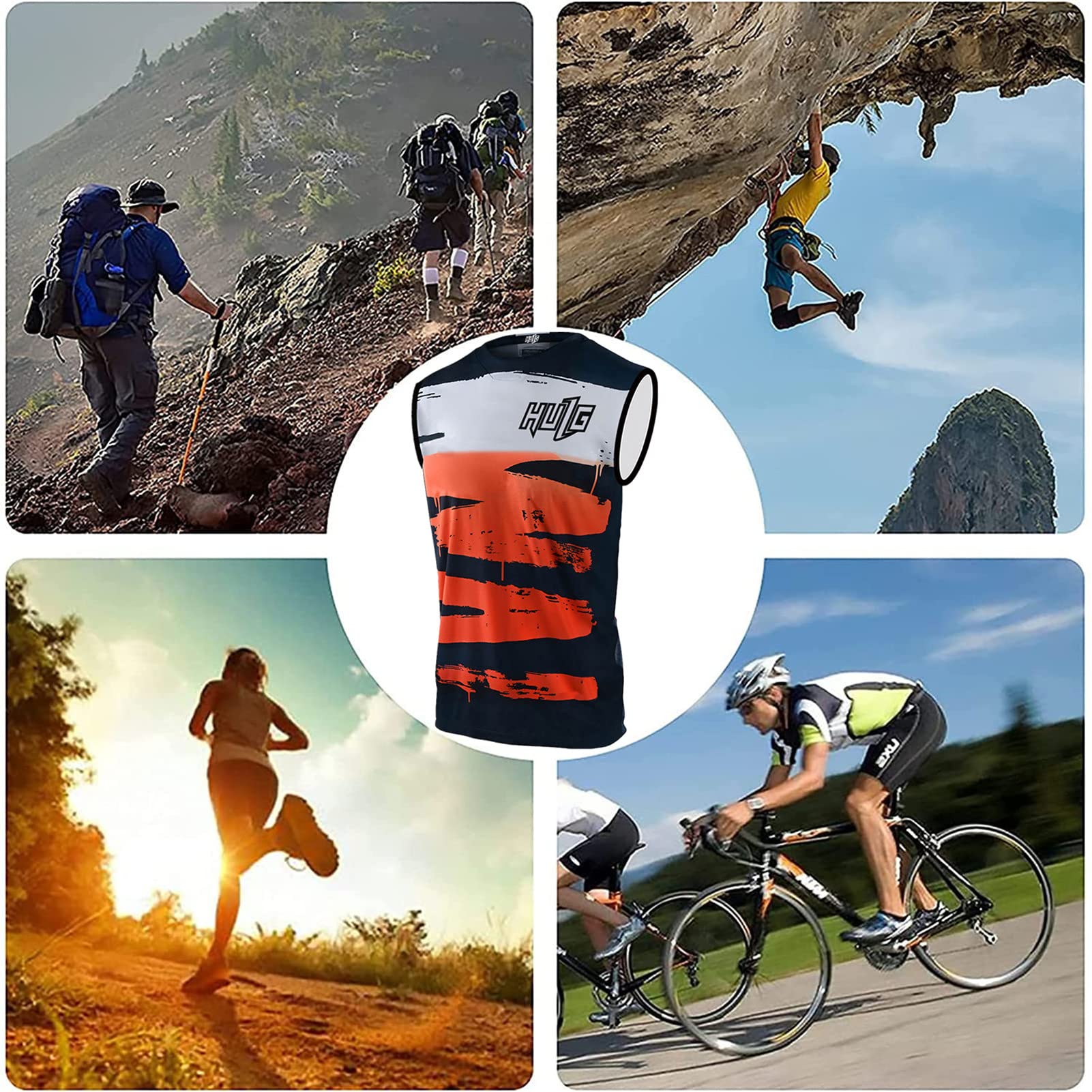 Maillot De VTT Gilet De Cyclisme,| Matériau Respirant, Séchage Rapide, Antibactérien ?Gilet Softshell Léger pour Homme, Coupe-Vent sans Manches, pour Voyage, Randonnée