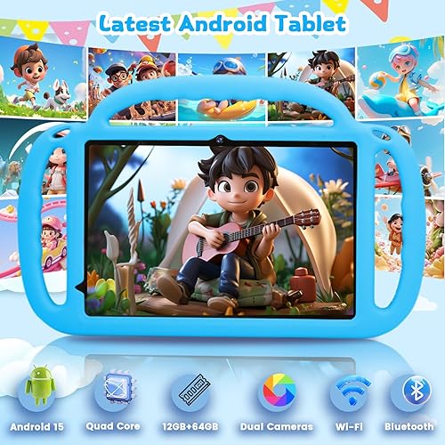 Miniatura 3 de Azeyou Tableta para niños Android 15 de 10 pulgadas para niños, 12 GB de RAM, 64 GB de ROM (1 TB expandible) con funda, batería de 6000 mAh,