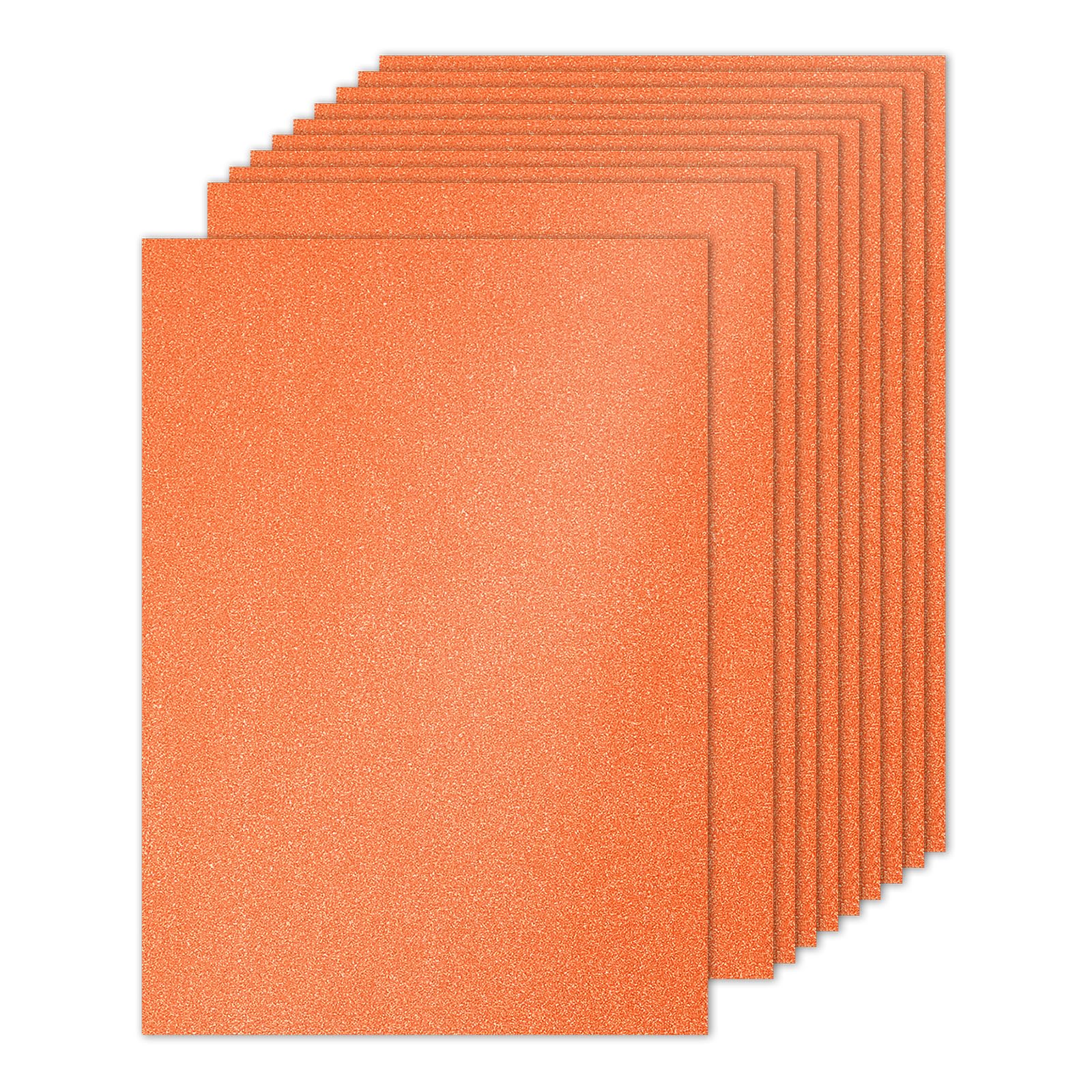 PATIKIL Orange Glitter Cardstock Paper, A4 10 Sheets, 250gsm, Sparkly, Easy to Use, DIY Art Projects, Wedding Party