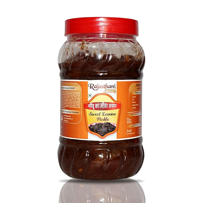 Rajasthani Swaad Sweet and Sour Lemon Pickle Organic Khatta Meetha Nimbu Ka Achar | Pack of 800 Grams