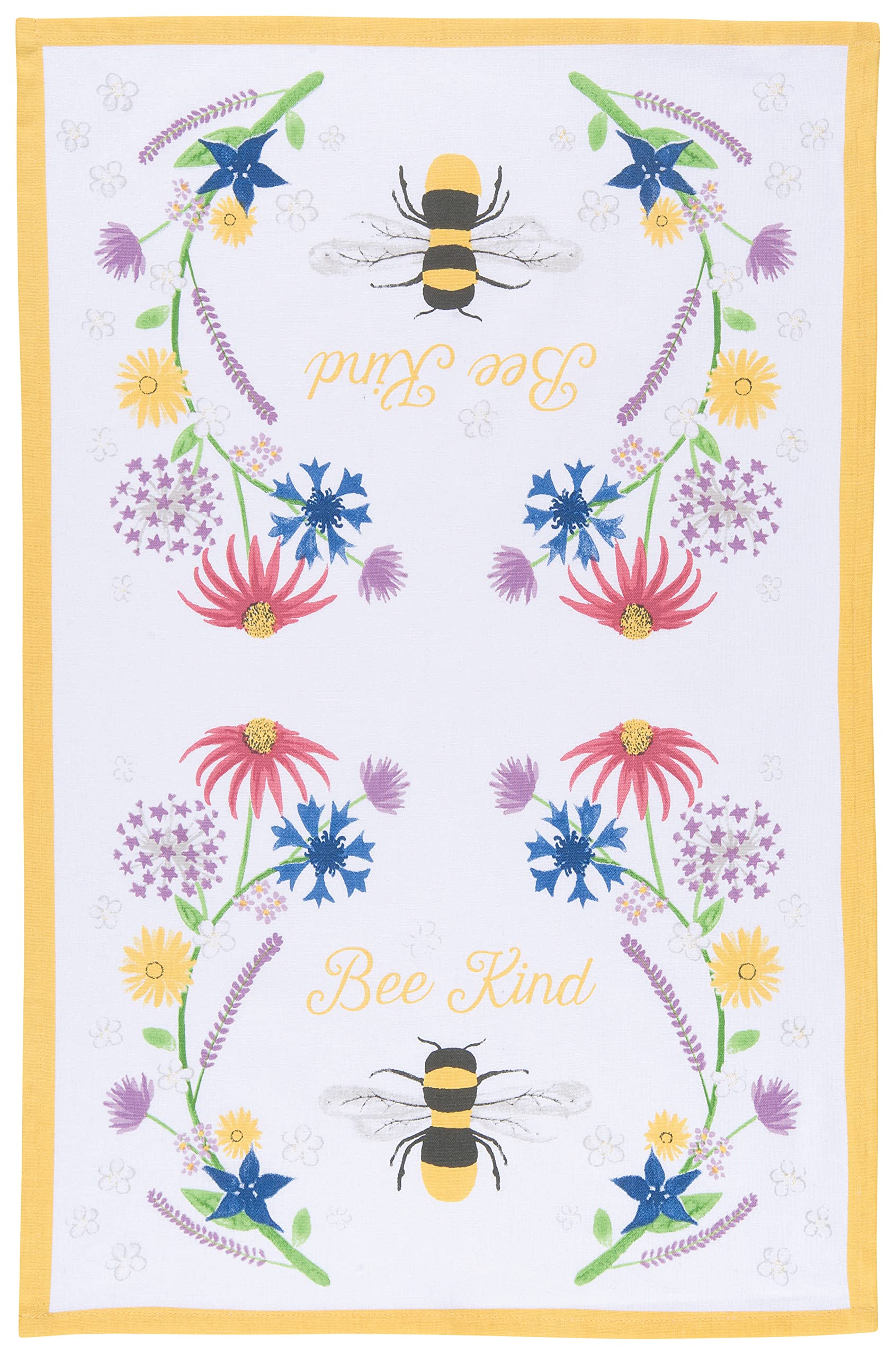 Amazon.com: Now Designs Bee Kind Printed Kitchen Towel, 18x28 inches ...