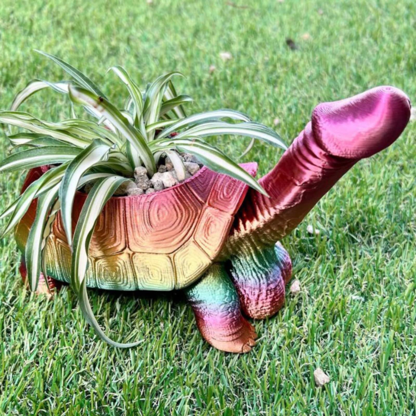 Starfa Lab Schildkröten-Pflanzgefäß Aus Kunstharz – Kletternde Schildkröte, 8 X 5,5 Cm – Für Topfränder Bis 1,3 Cm
