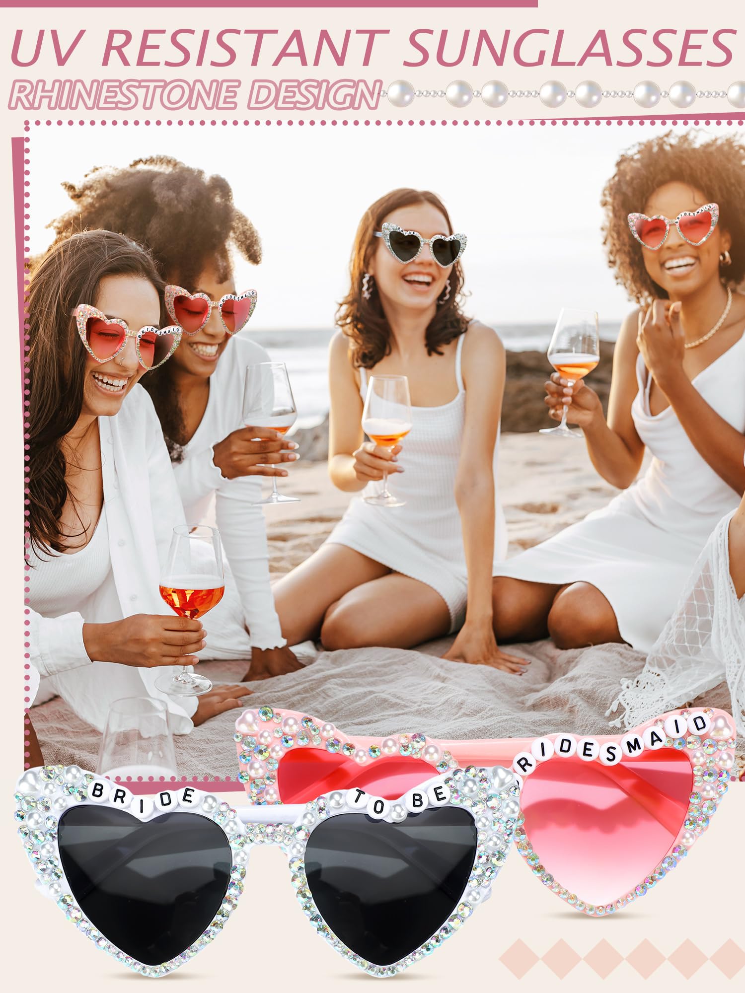 12 gafas de sol para novia para despedida de soltera, boda, fiesta, regalos, accesorios