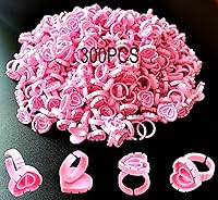 Vista 12 de Anillos de pegamento para extensión de pestañas, 300 unidades, anillos de pegamento de pestañas, anillo de pegamento de corazón encantador, soporte