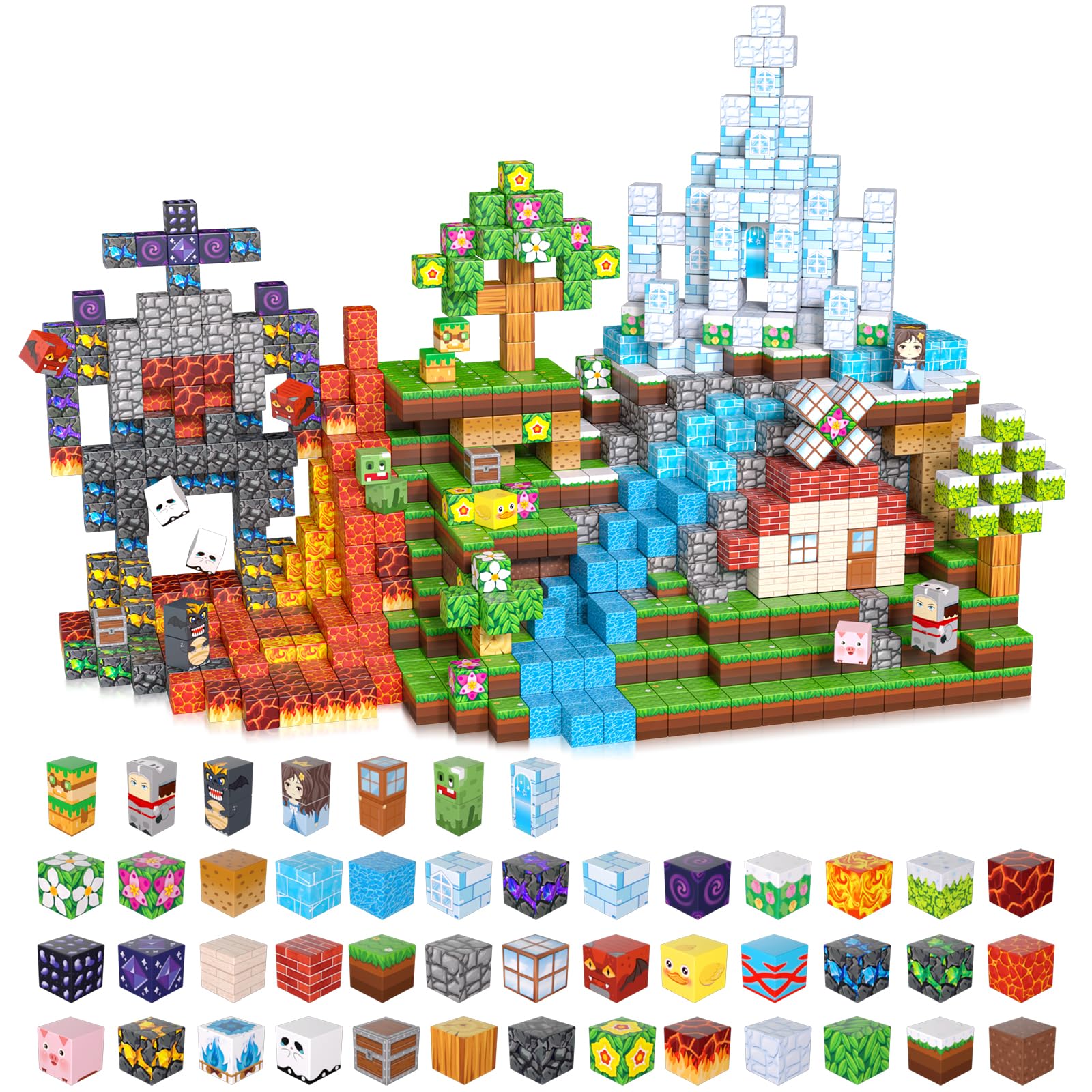 ACELIFE Blocchi magnetici da costruzione 200 pezzi, giocattoli magnetici creativi STEM Magnetic Building Blocks giocattoli regali per bambini ragazzi e ragazze 3 4 5 6 7 8 anni