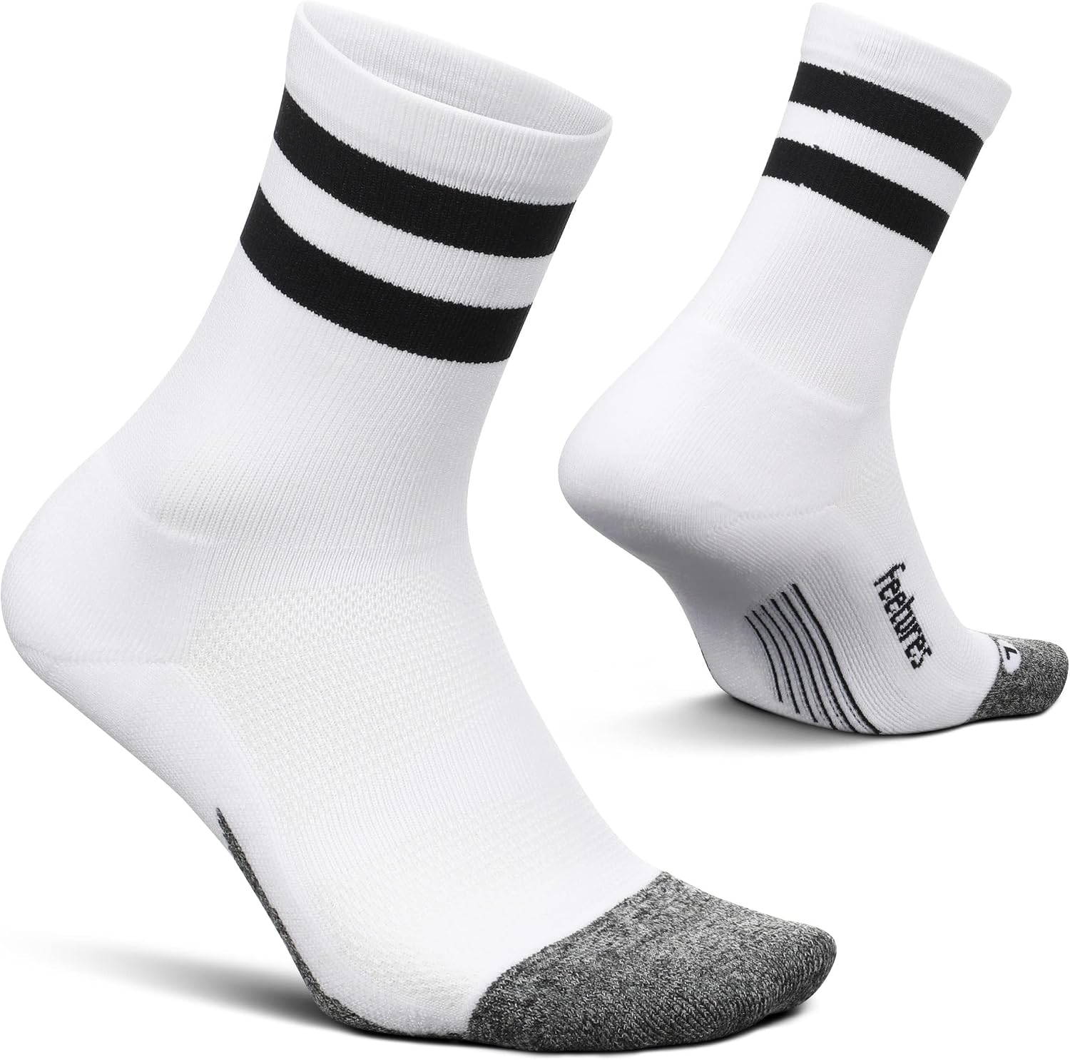 Feetures Elite Light Cushion Mini Crew Sock - Sport Sock with Targeted Compression