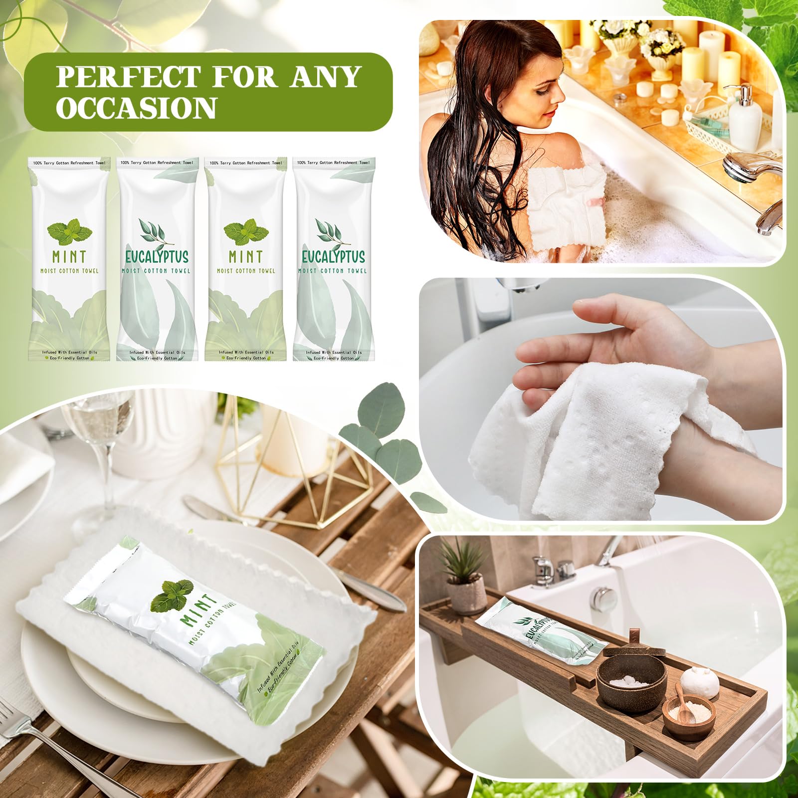 400 Pcs Moist Cotton Towel Bulk Individually Wrapped 8.6" X 8.6" Moist - View #4