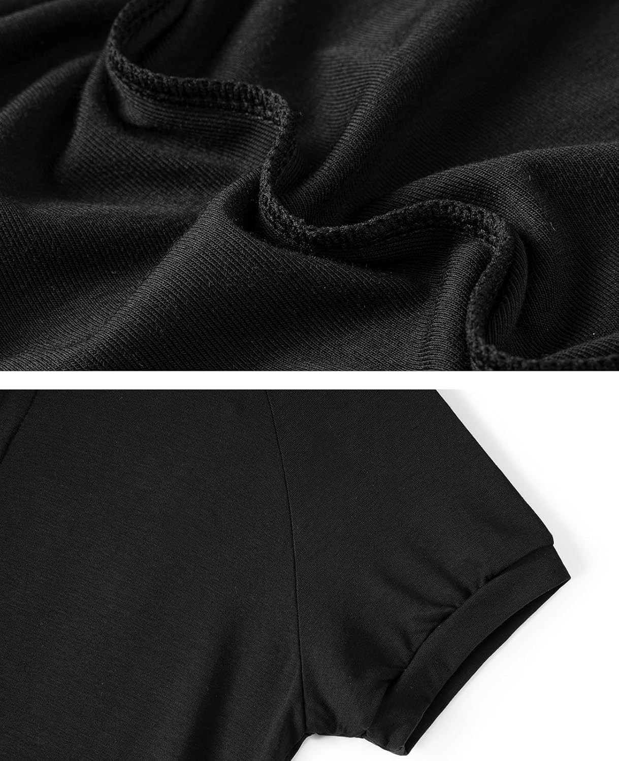 HEAVYWOOD Mens Romper Short Sleeve Onesie Jumpsuit Pajamas Henley Stretchy Silk One Piece Garment Sleepwear - Image 6