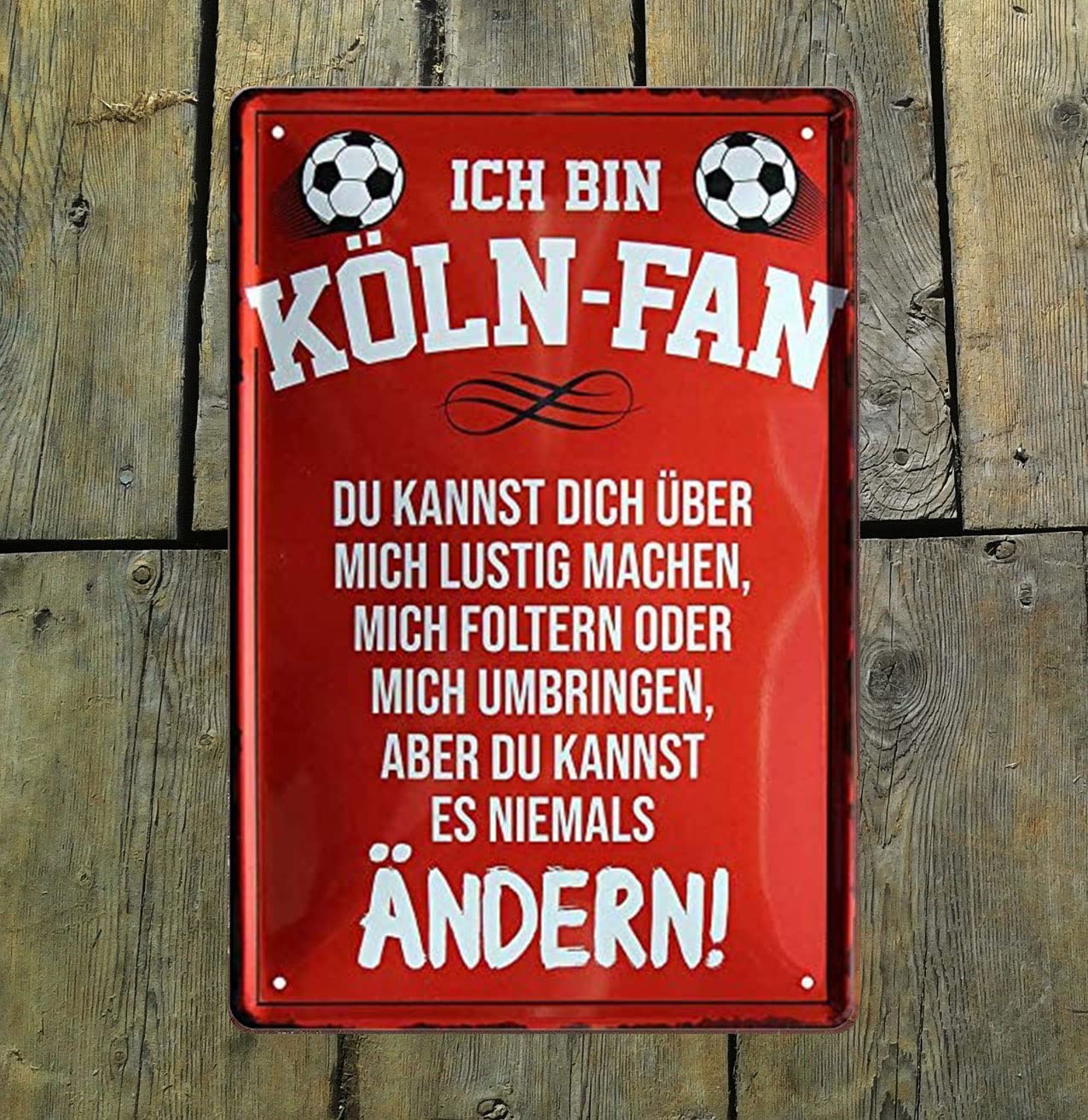 Retro Blechschild 'Ich Bin Kaiserslautern Fan' – 20x30 Cm, Vintage-Design, Witziger Fußball-Spruch