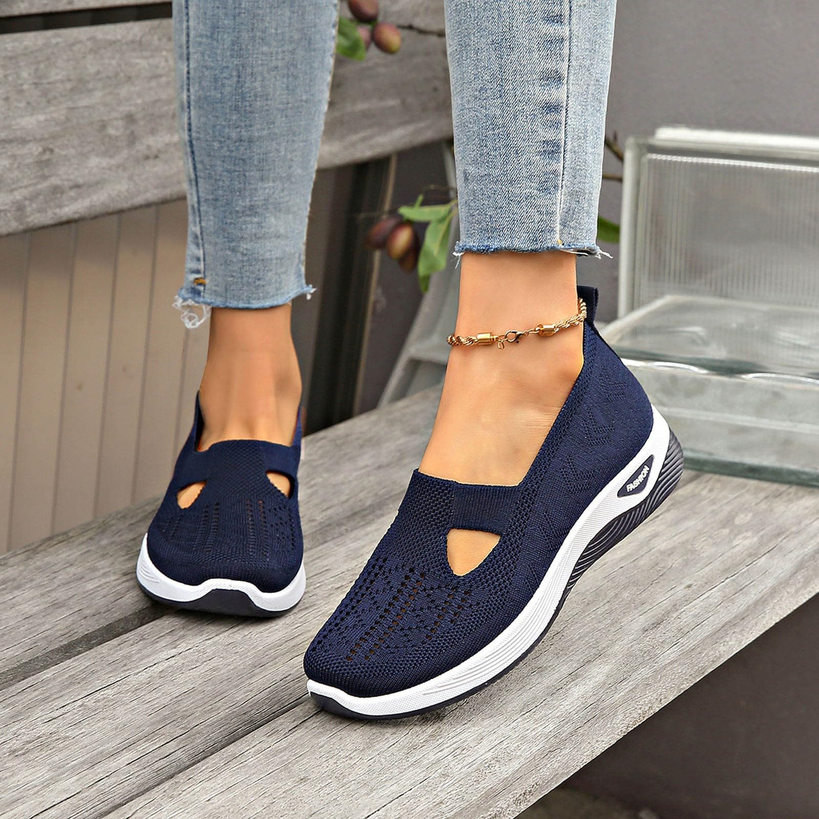 Scarpe Ortopediche Donna, Senza Lacci Per Camminare Morbida Sneakers Scarpes Slip On Comode Da Ginnastica Chiuse Traspirante Antiscivolo Leggere Sneaker Da Corsa Casa Estive