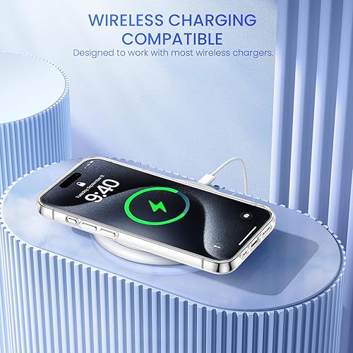 Miniatura 5 de Caka Funda para iPhone 15 Pro con purpurina y protector de pantalla y protector de cámara para mujeres y niñas, funda transparente para iPhone 15