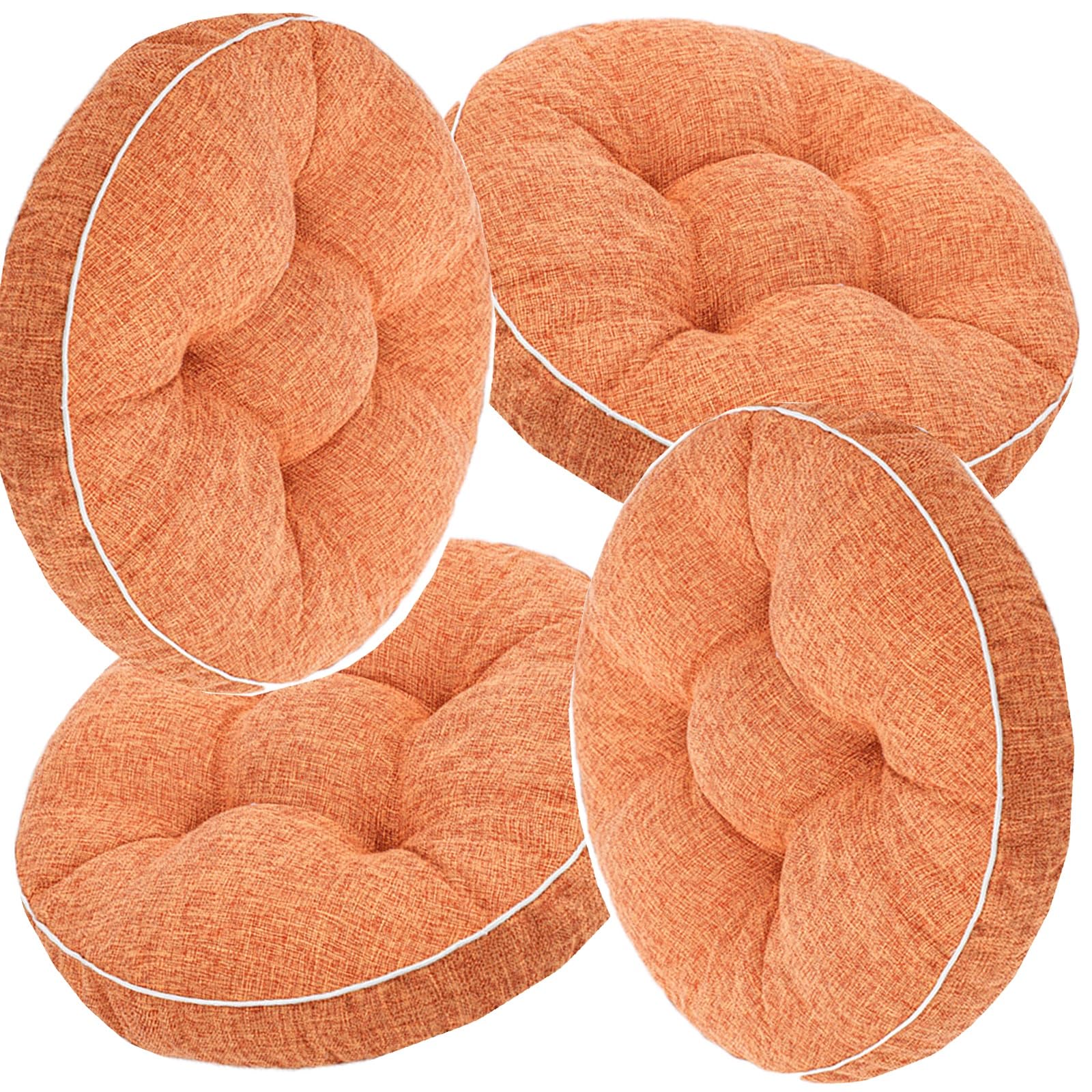 Coussin de chaise rond fini les assises dures avec ce lot de 4 galettes douces 45cm