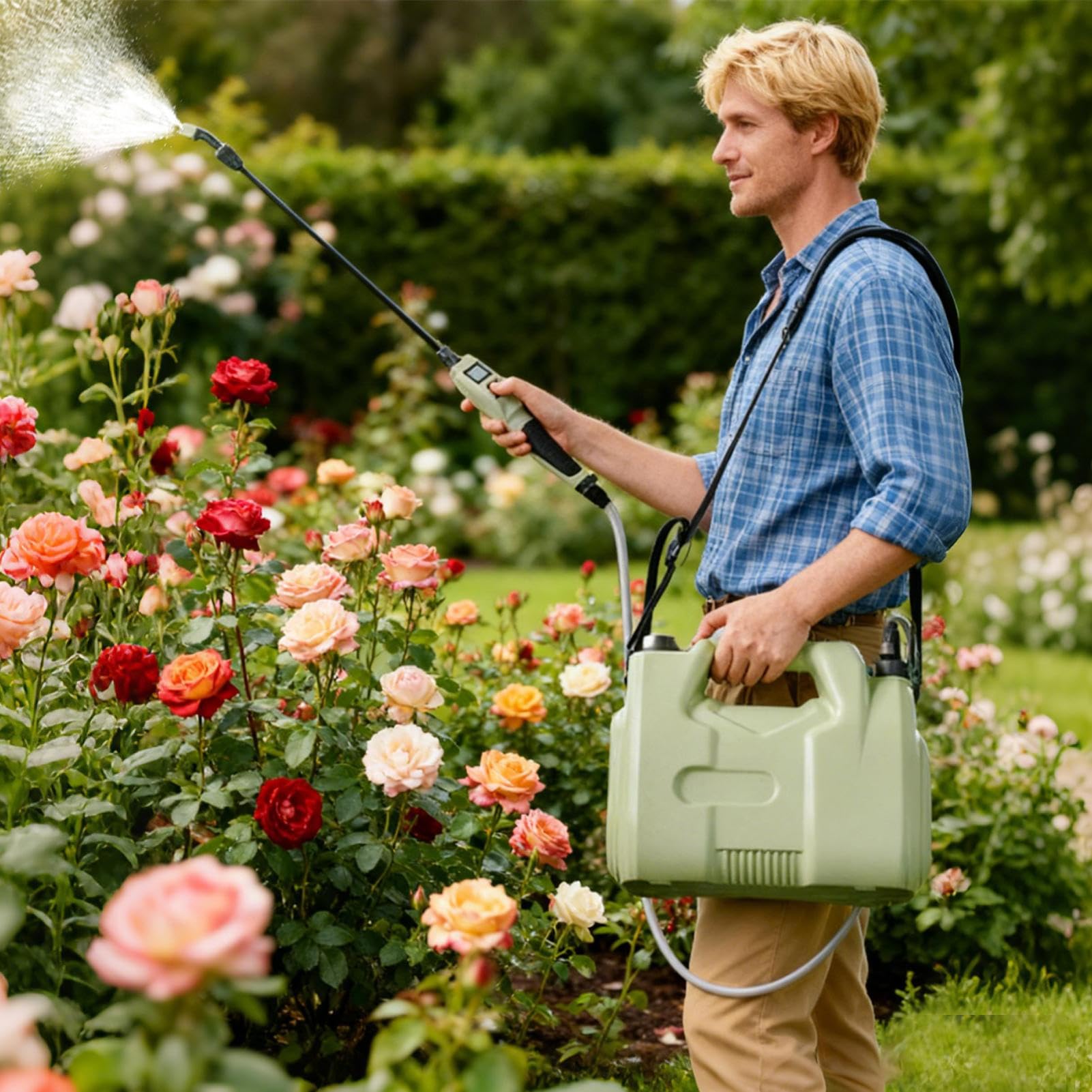 Spruzzatore Da Giardino 5L Serbatoio Con Indicatore Batteria Per | Spruzzatore Per Prato Alimentato A Batteria Adatto a Fattoria Cortile Lavaggio Automobili Agric