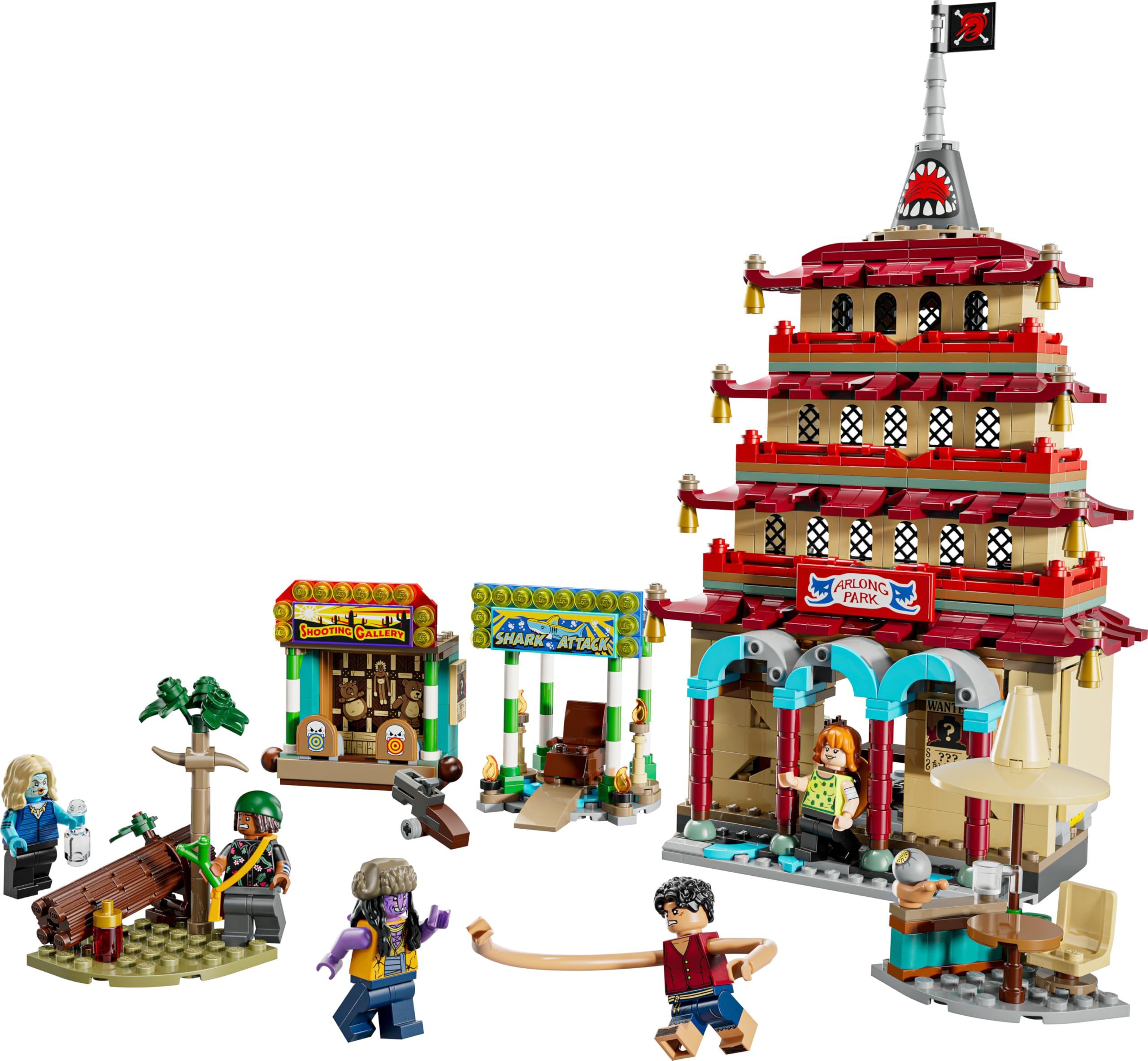 LEGO ONE PIECE Battaglia ad Arlong Park - Giocattolo Interattivo con 5 Minifigure tra cui Luffy e Nami, e una Pagoda che Crolla - Regalo per Bambini, Bambine e Fan degli Anime da 9 Anni in su - 75638