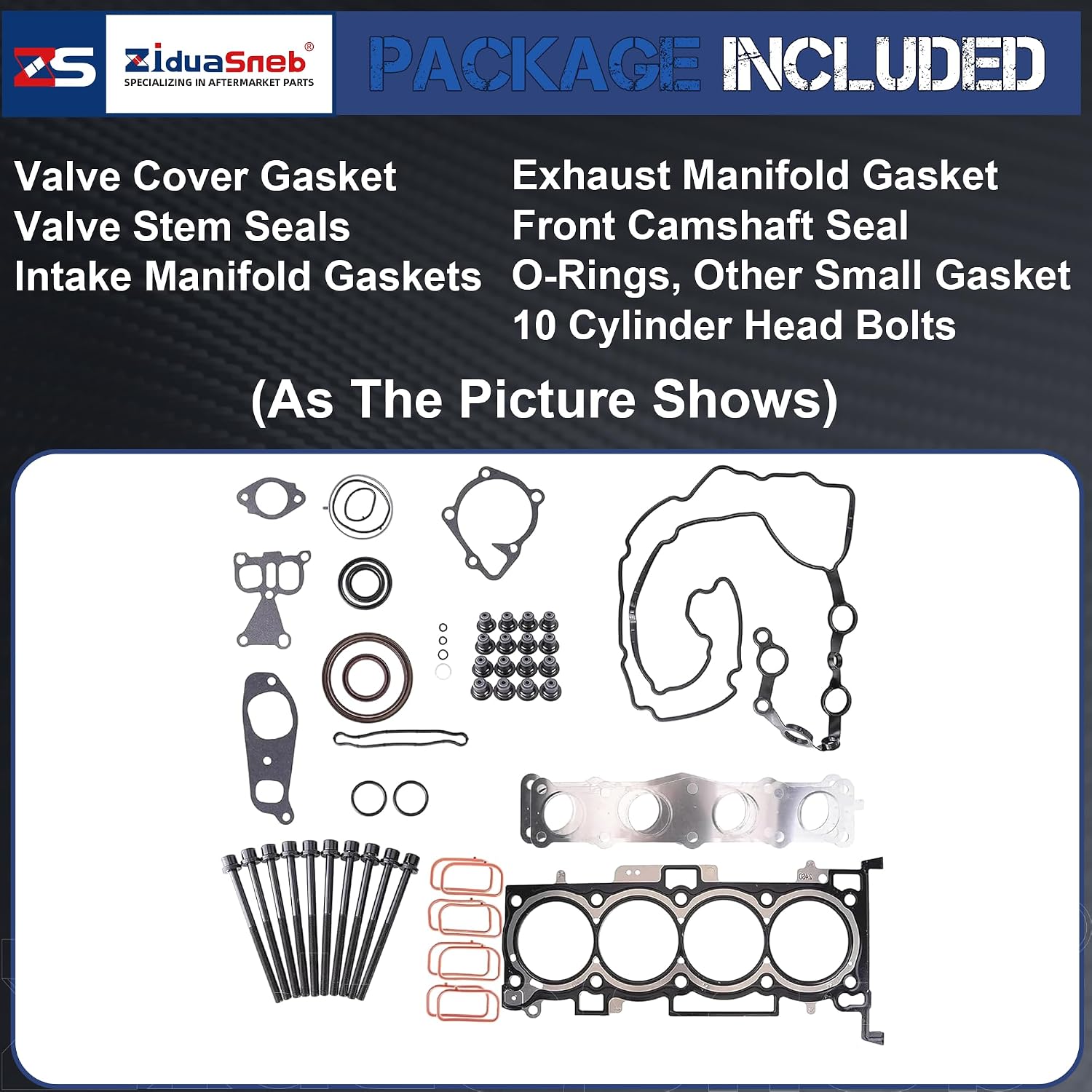 2.4 HS54741B ES72465-1 2.4 Head Gasket Set Kit with Bolts Fit for Hyundai Sonata Santa Fe Tucson Kia Optima Rondo Sorento Sportage L4 2.4L 2359CC L4 DOHC 2011 2012 2013 2014 2015