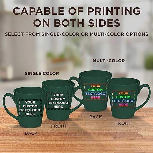 Miniatura 6 de DISCOUNT PROMOS Taza de café con leche de cerámica brillante personalizada de 12 onzas, juego de 100, paquete personalizado a granel, perfecta para