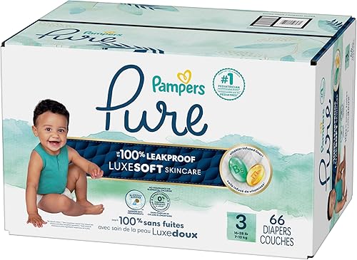 Vista 15 de Pampers Pure Protection - Pañales prémium desechables e hipoalergénicos para bebé, talla 3, 66