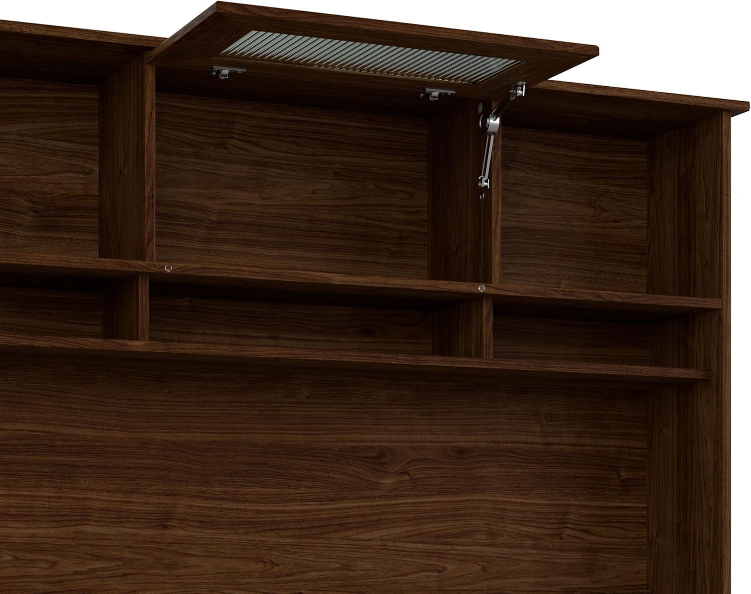 Open storage cabinet with an adjustable shelf and fluted glass door