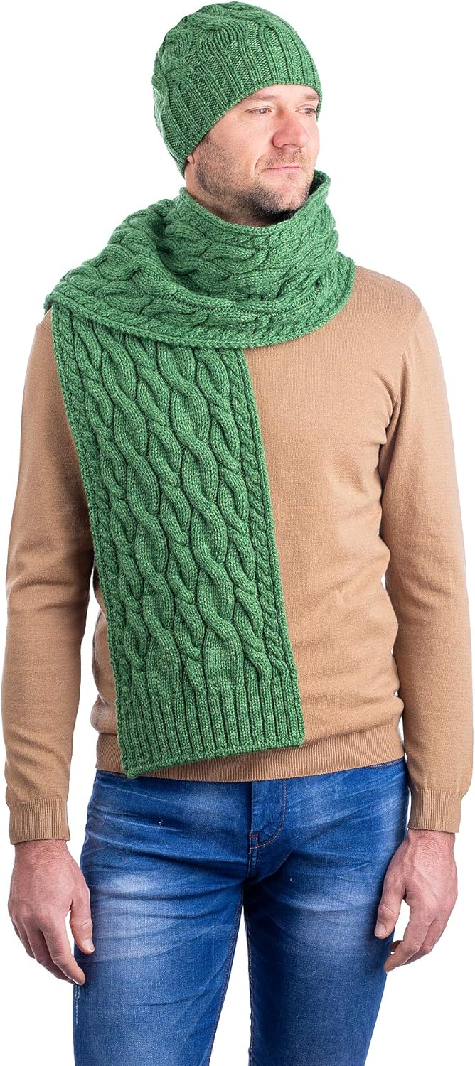 SAOL - Men's - 100% Merino Wool - Cable Knit Scarf