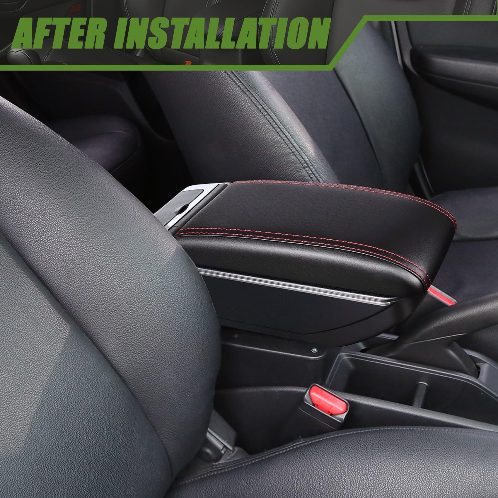 Reposabrazos Central para Citroen Berlingo Apoyabrazos con Doble Almacenamiento, Fácil de Instalar, Consola Central para Coche, Accesorio Personalizado Negro