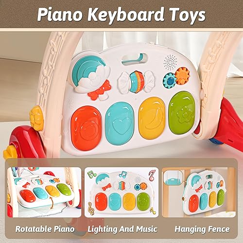 Miniatura 5 de Gimnasios y tapetes de juegos para bebés, centro de gimnasio para actividades de piano para patear y jugar, para el tiempo boca abajo, con piano