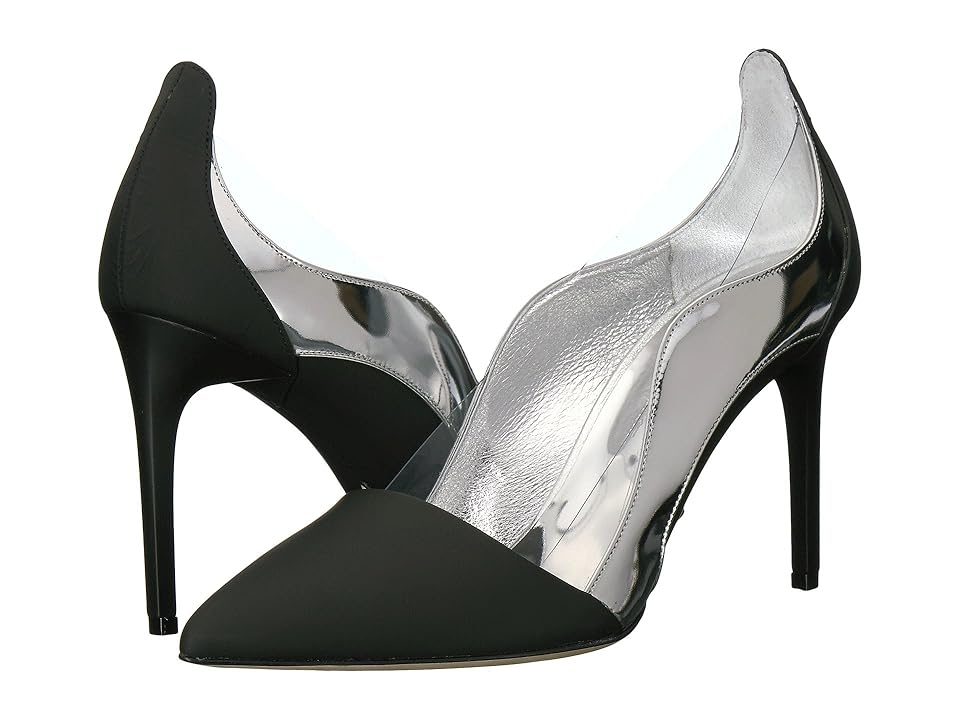 

Oscar de la Renta Camille 90mm (Silver Gommato/Specchio/PVC) Women's Shoes