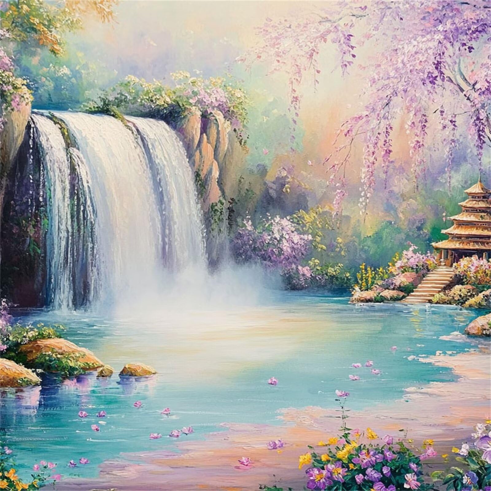 5D Diamond Painting Kit Complet, Diamond Painting Enfant Rétro Plein Foret Peinture Diamant Automne pour Adulte Débutant, Activité Manuelle Cristal Art Kit pour Décoration Murale 70x70cm FX#417