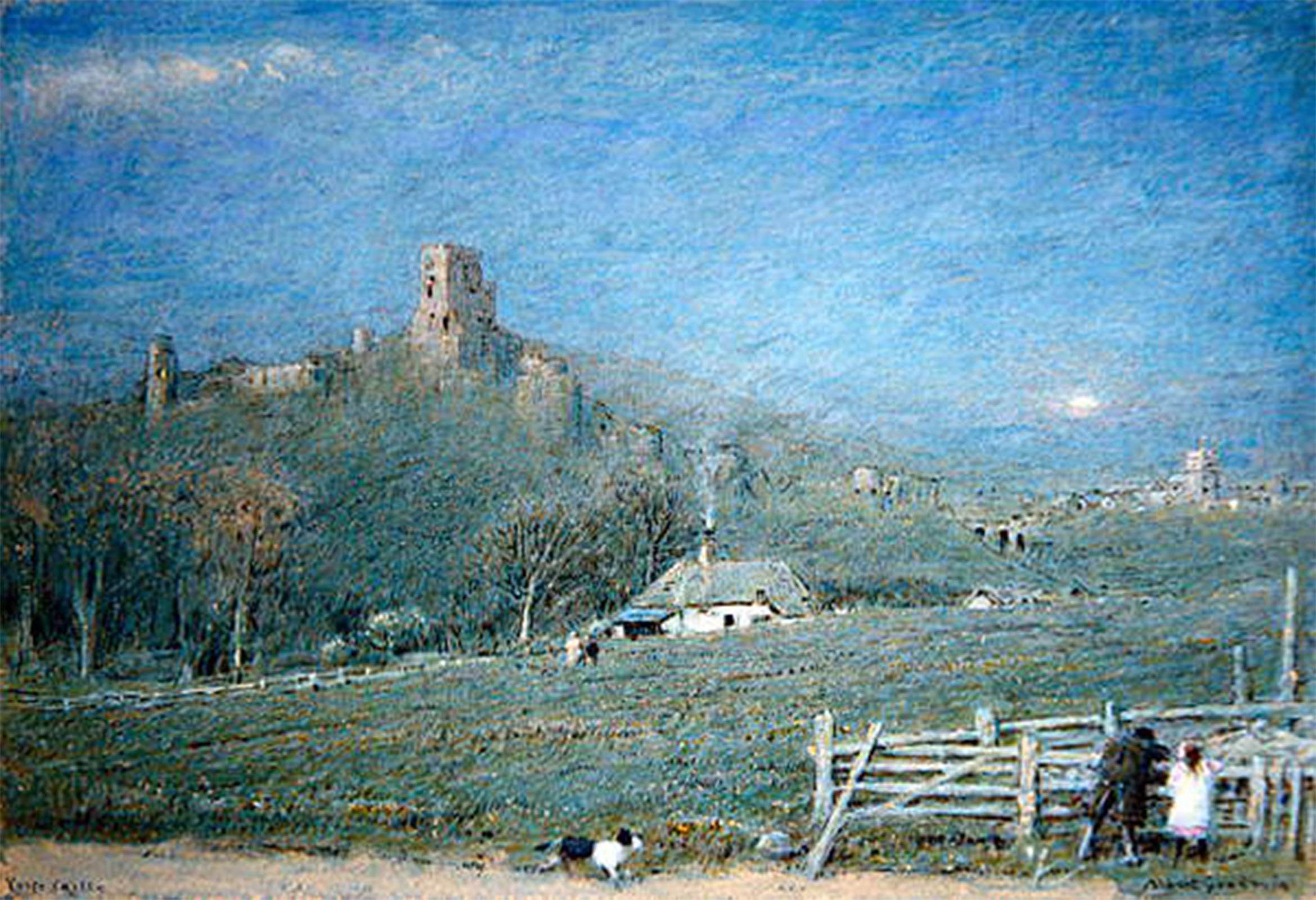 Iplupjdy No Frame Abstract Painting Vintage Canvas Painting Wall Poster Corfe Castle By Albert Goodwin Portrait Image For Home Decor 60X90cm