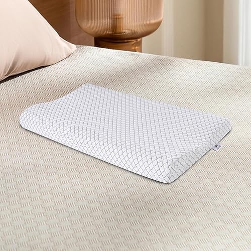Miniatura 3 de SUQ I OME Slim Sleeper-Almohada de espuma viscoelástica ultra fina para dormir, perfil cervical delgado y bajo, ultra firme, para dolor de cuello,