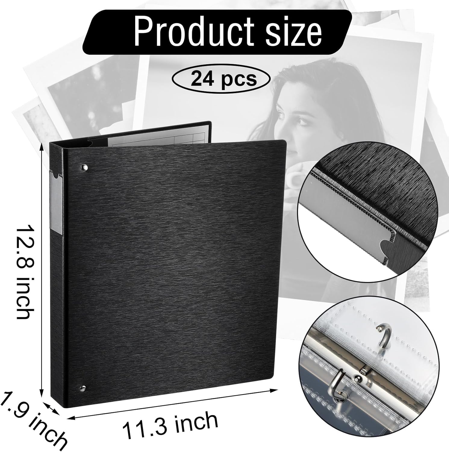Protective Photo Slide Storage Box Set - 50 Pages Acid Free Protector 3 Ring Pocket Binder With Plastic Sleeves - Holds 20 35mm Slides Each Page - Presentation Book for Organizing