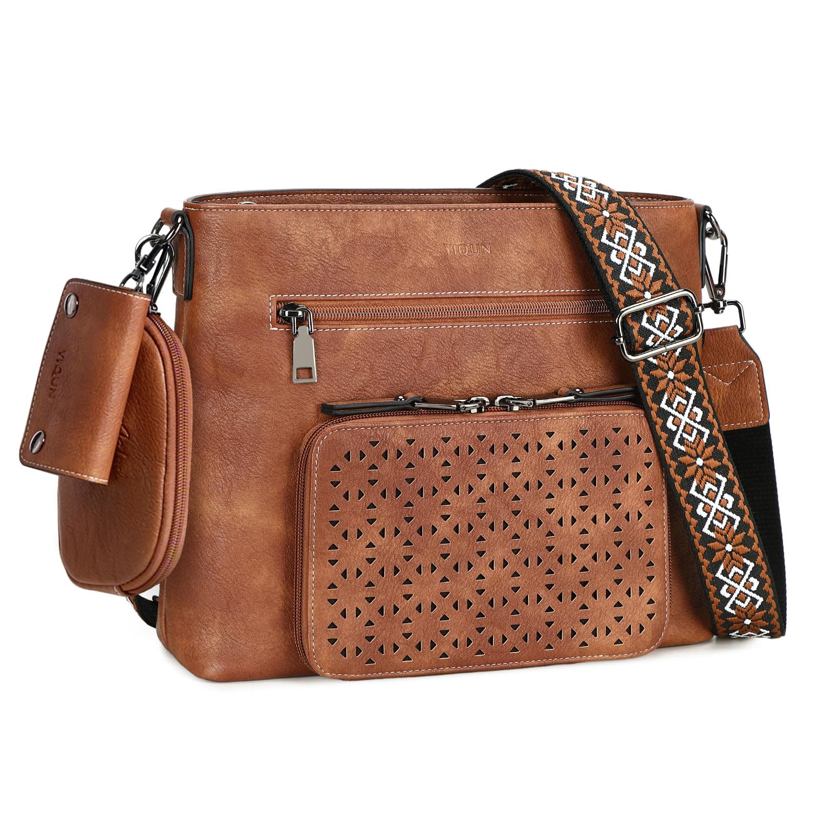 Crossbody Purse for Women Medium Crossbody Bags Multi Pocket Cross Body Bag Woman PU Leather Womens Shoulder Handbags