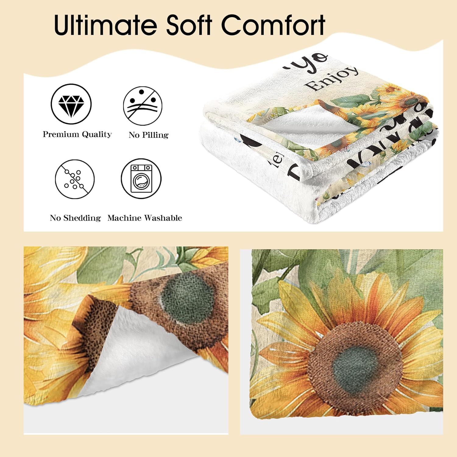 Farewell Gifts for Women, Coworker Boss Leaving Job Gifts, Goodbye Going Away Gifts, Employee Appreciation Gifts, Retirement Gifts for Teacher Nurse Doctor Mom, Farewell Blanket 50"X60"- Sunflower - Image 6
