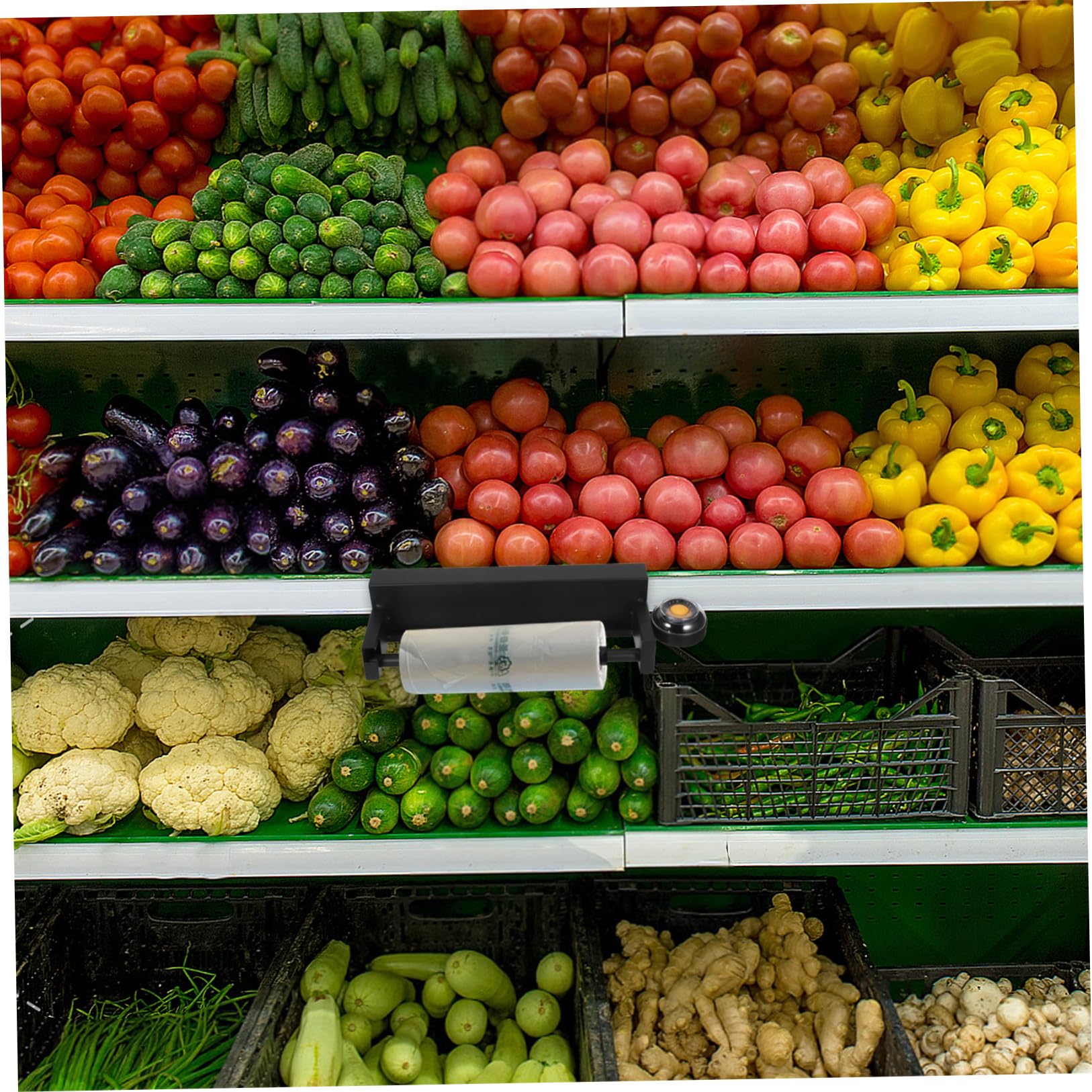 ifundom Organizador Metálico Negro para Bolsas de Supermercado Diseño Atractivo y Soporte Integrado para Manos Húmedas, Adecuado para Tiendas y Comercios
