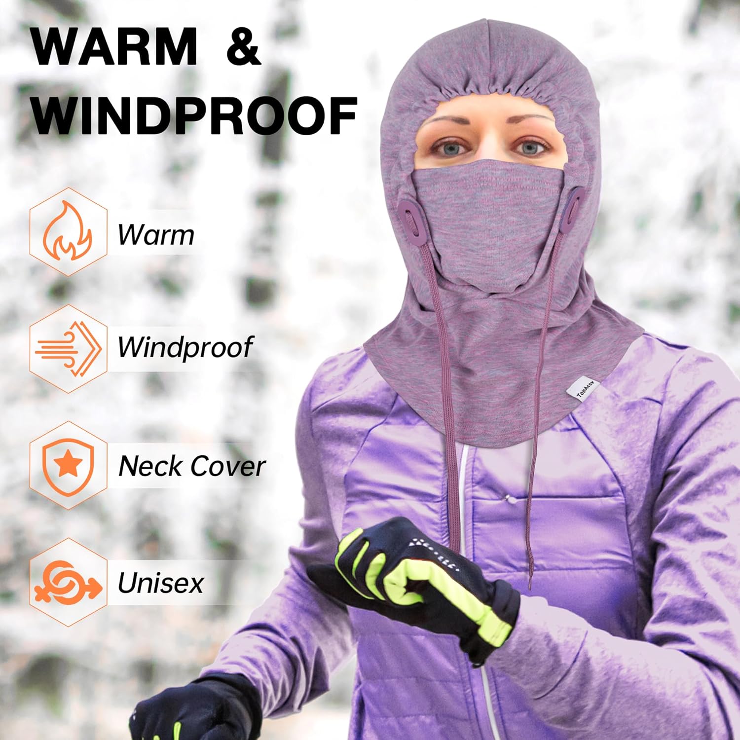 Ski Mask for Men Women Adjustable Breathable Balaclava Face Mask Men UV Protector Face Cover for Winter Outdoor - Image 3