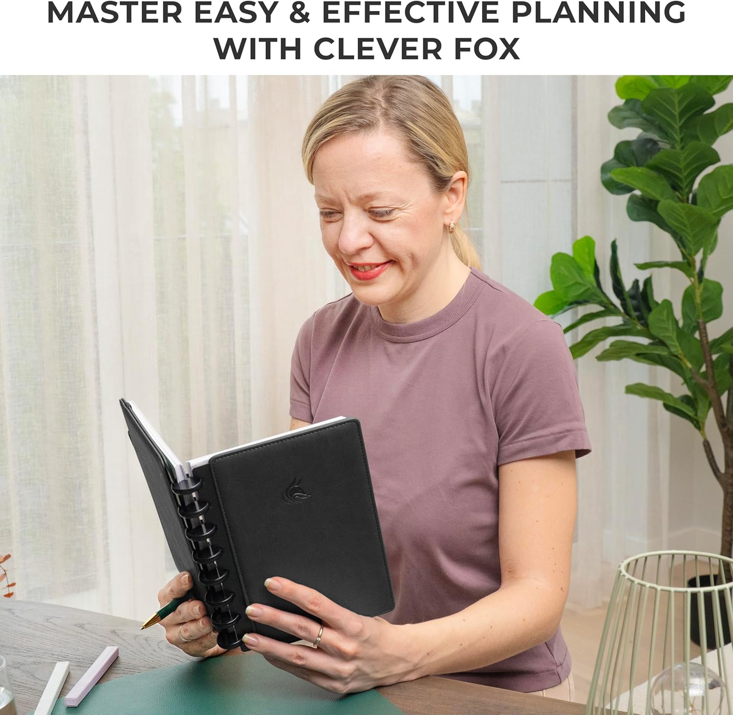 Clever Fox Disc-Bound Weekly Planner – Undated Monthly Notebook with Habit Tracker, Productivity Journal – Life, Work & Goal Organizer, 6.5 x 8.4" (Black)
