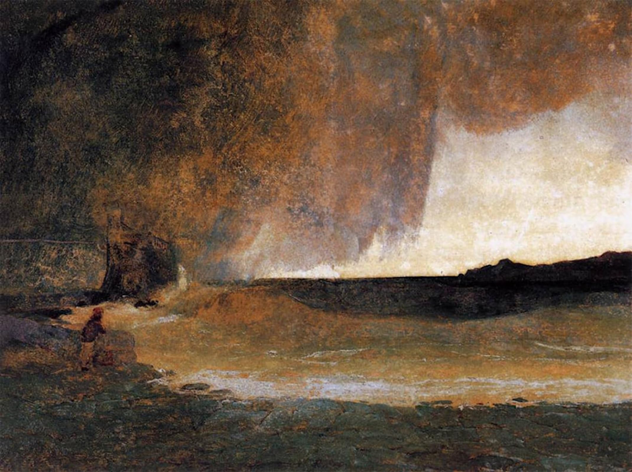 Artxlxxbn No Frame Famous Art Print Poster Vintage Wall Art The Bay Of Rapallo By Karl Blechen Canvas Art Poster For Home Decor 60X90cm