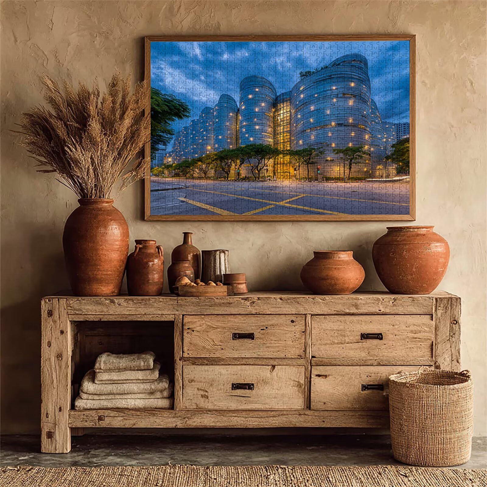 Miasto Puzzle 6000 sztuk dla dorosłych, drewniane puzzle z pudełkiem 179 x 105 cm, pomysł na prezent dla kobiet, zabawne gry rodzinne, gry wyzwania, wykwintne opakowanie na prezent, wystrój domu