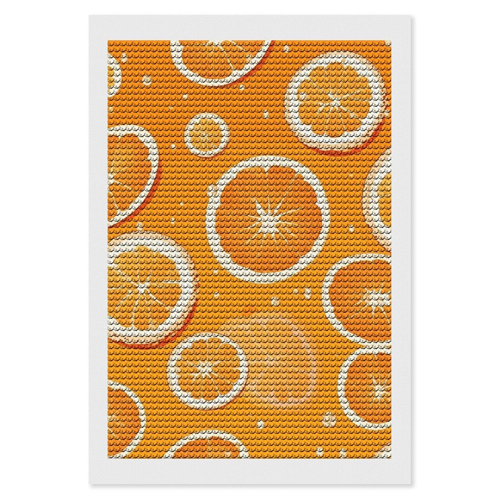 NONHAI Diamond Painting Kits for Adults - DIY Diamond Art Kits for Beginners - Full 5D Paint Drill Diamond Dots Paintings- Orange Slices Diamonds Pictures Gem Art and Craft Wall Decor 8"x12"