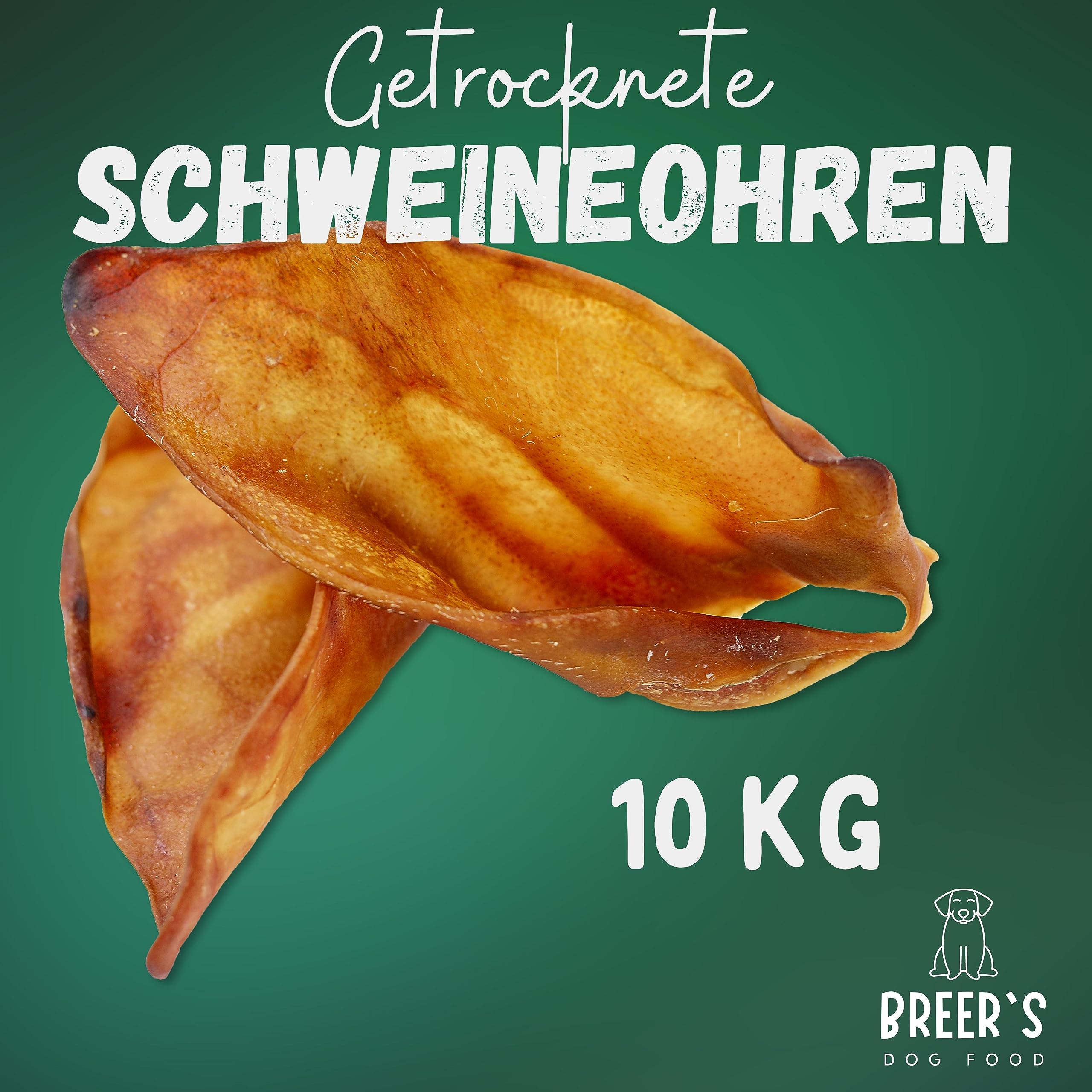 BREERs Getrocknete Schweineohren für Hunde 10 Kg Kauartikel aus Schwein, Hundeleckerli getreidefrei, Kausnack, Leckerli Hund, eigene deutsche Herstellung