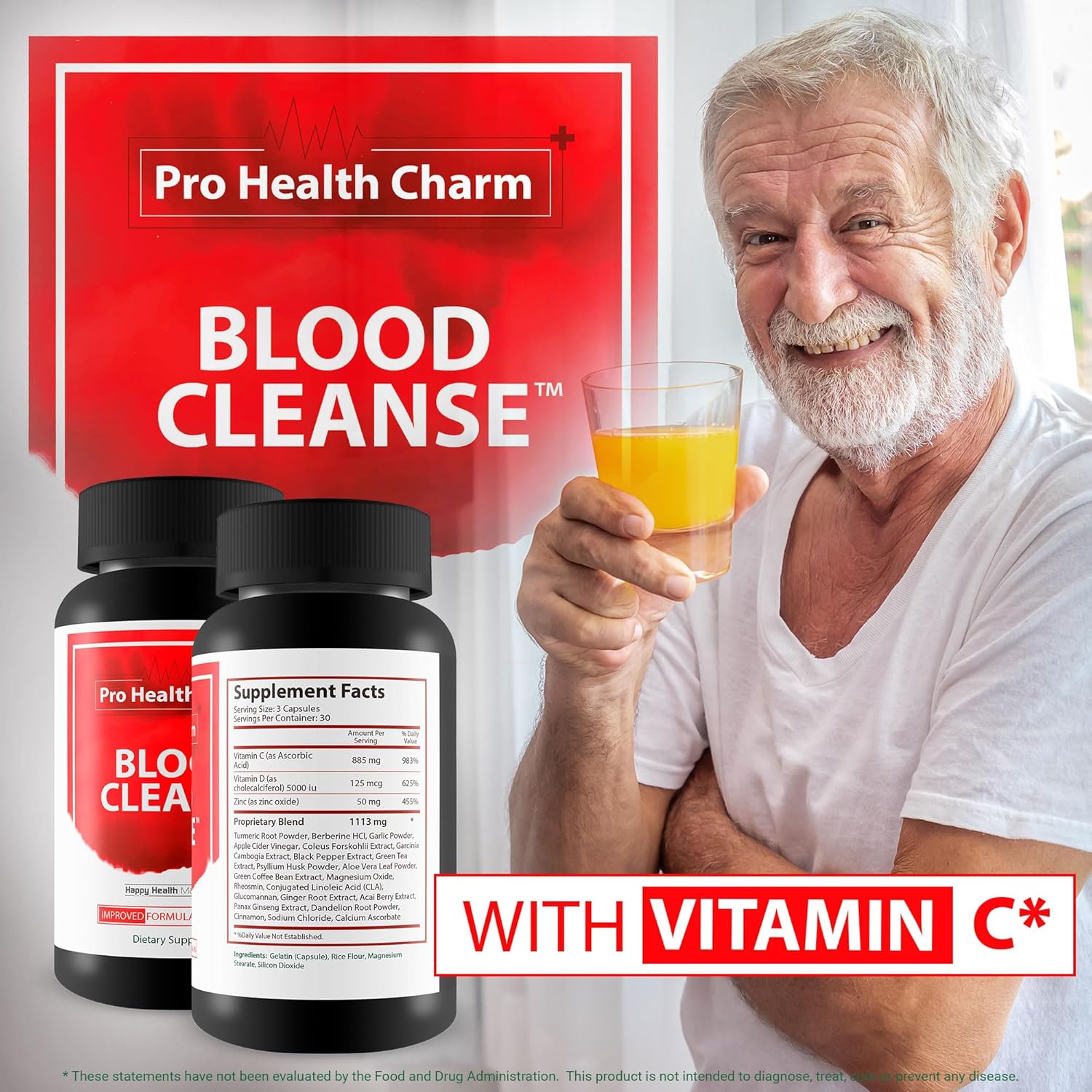 Pro Health Charm Blood Cleanse - Improved Formula - Our Best Blood Cleanse Supplements for Blood Balance & Blood Flow - Cleanse Detox Good Blood Flow Care Blood Cleanse Blood Balance Supplement