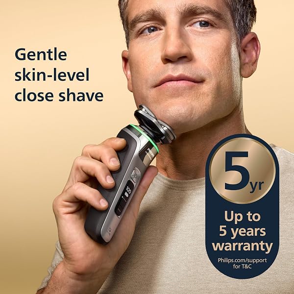 Philips Shaver i9000 Prestige, Wet & Dry Electric Shaver, Dark Slate, Razor with Skin IQ Technology, Triple Lift & Cut System, 360 Rotating Dual SteelPrecision Blades, Beard Styler, Model XP9202/33 - 2